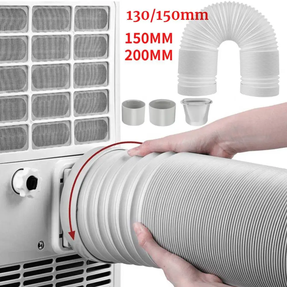 130/150 mm Kanalverlängerungsrohr, teleskopisch, flexibel, mobil, 13/15 cm, Abluftschlauch für Klimaanlagen, Zubehör, Entlüftungsschlauch Image