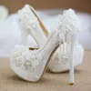 Frühling runde kopf tuch perle quaste spitze blume hochzeit schuhe feine hochhackigen wasserdichte tisch kleid große größe frauen der schuhe