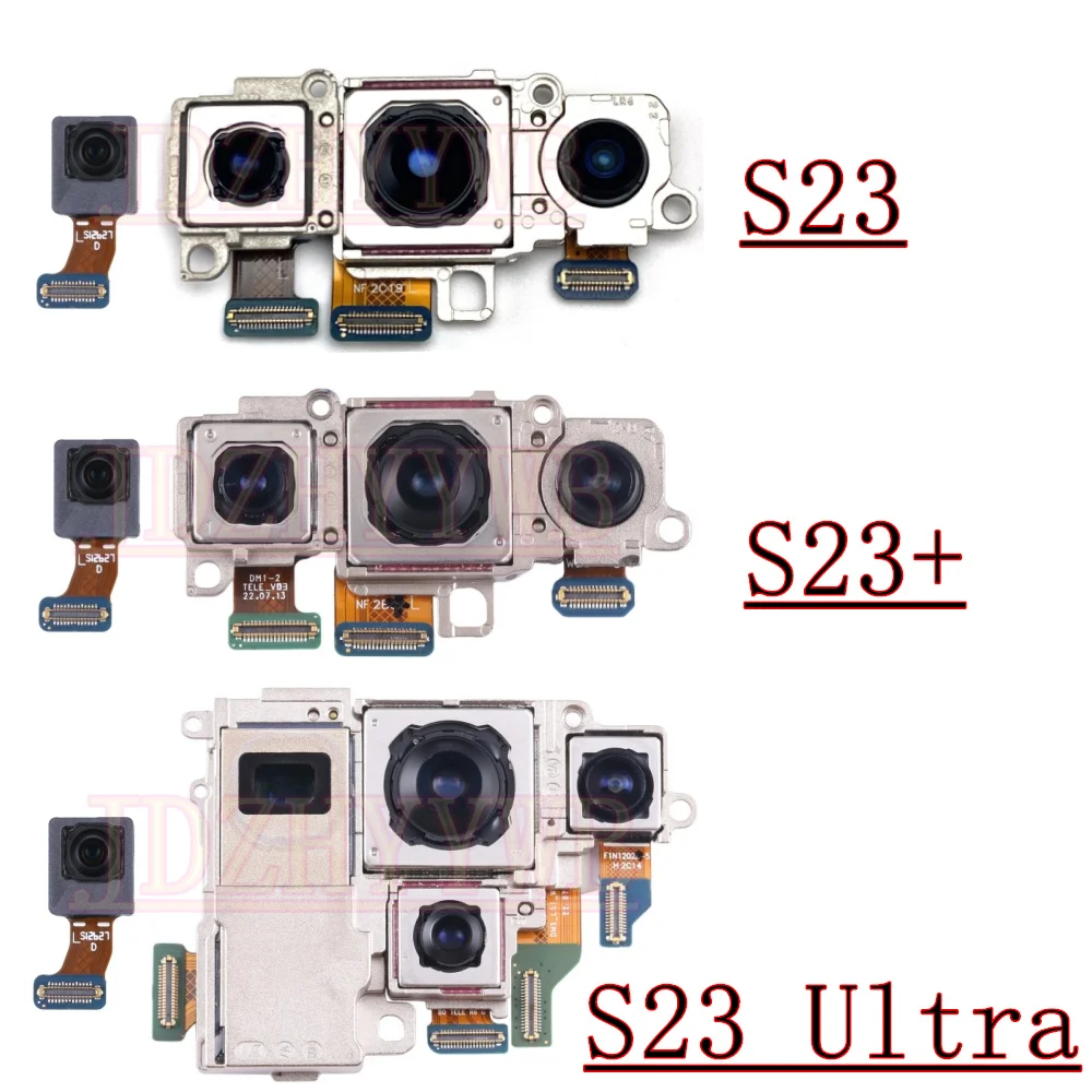 Vorne Hinten Kamera Für Samsung S23 Ultra S23 + Frontal Selfie Ansicht Breite Rückseitige Haupt Kamera Modul Flex kabel Ersatzteile Image