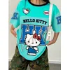 Hello Kitty GIRLS Damen Kurzarm 3D-Druck T-Shirt Rundhals Sommer Hip-Hop Baseball Jersey Herren Kinder T-Shirt