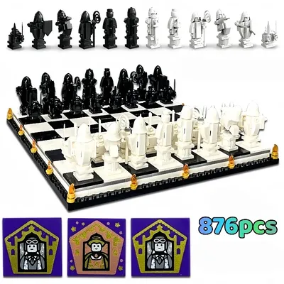 HP Wizard Chess Bausteine-Set | Kompatibel mit dem Hogwarts-Schloss 76392 | Mittelalterliches Ritter-Rollenspielspielzeug für Jugendliche ab 14 Jahren, Adu Image