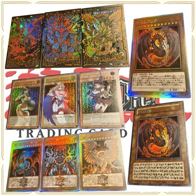 Anime Yu-Gi-Oh DIY ACG Slifer The Sky Dragon Obelisk The Tormentor Toys Premium Glitter Sammelkarte Weihnachten Geburtstagsgeschenk Image