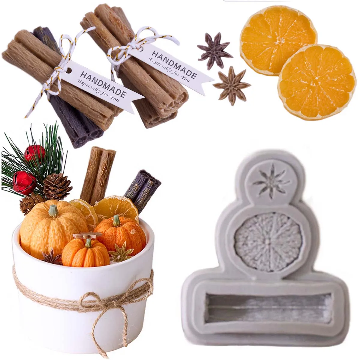 3D Zitrone Zimt Stern Anis Nüsse Weihnachten Silikon Form Wachs DIY Cupcake Süßigkeiten Backformen Schokolade Fondant Kuchen Dekor Werkzeug Image