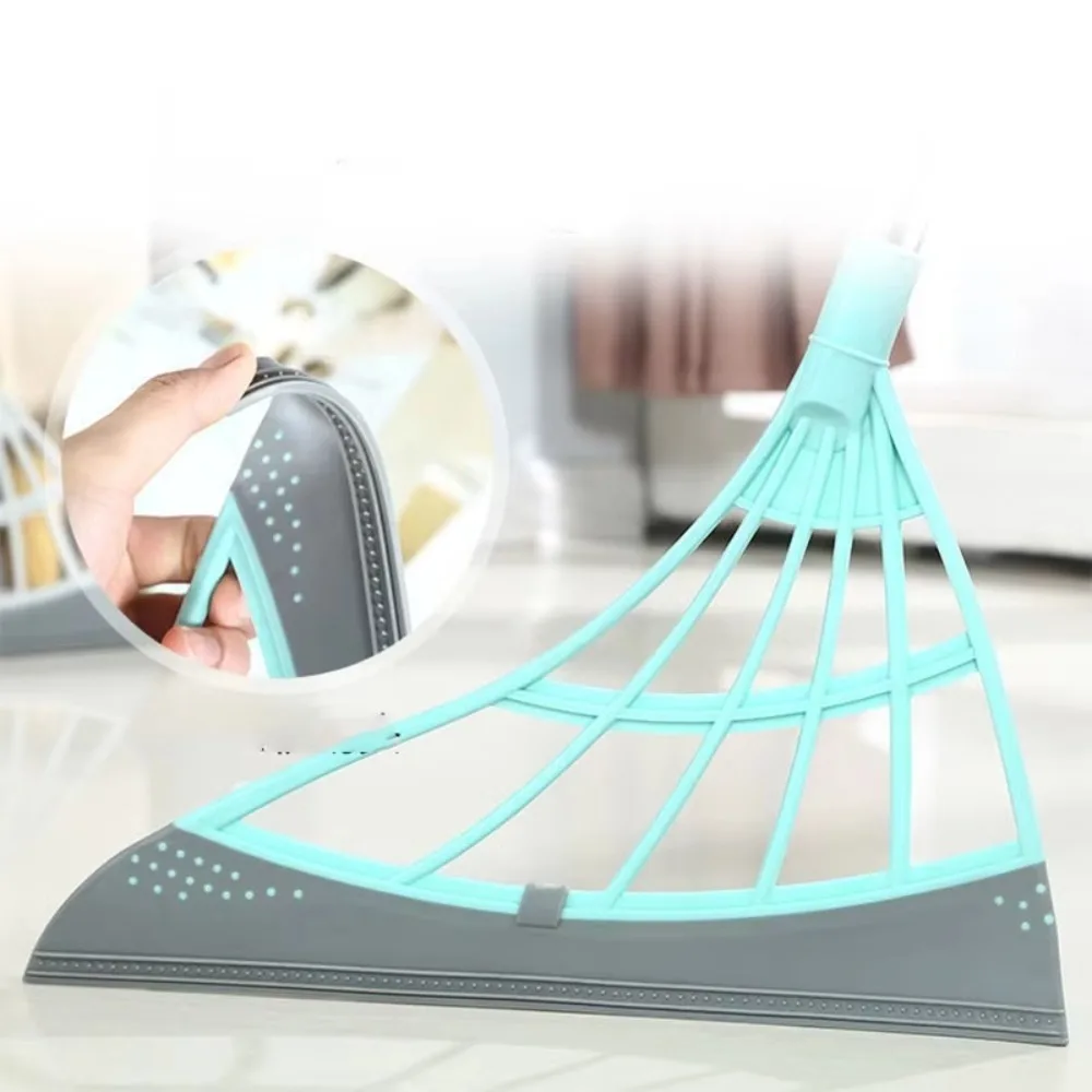 Silikon-Bodenschaber-Besen – antihaftbeschichteter Haar- und Staubwischer für Badezimmer, Haushaltsreinigungswerkzeug mit Wasserfleckenentferner Image