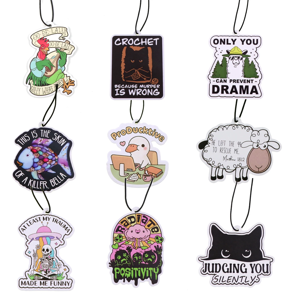 Lustiges Tier-Zitat, duftendes Papier, Fisch, Auto, Schrank, Schlafzimmer, Lufterfrischer, Alpaka-Behang, solides Parfüm, Heimdekoration, Geschenke Image