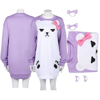 Kpop Hunter Mira Cosplay Kostüm 2025, Dämonen Erwachsene Frauen Hoodie Mantel Nachtwäsche Stirnband Outfits Halloween Karneval Party Anzug Image