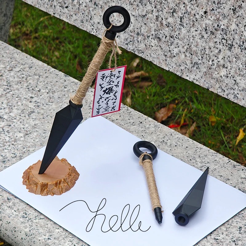 Anime Naruto Shuriken Modell Gel Stift Cartoon Itachi Ninja Action-figuren Cosplay Prop Kunai Modelle Kugelschreiber Spielzeug für Geschenke Image