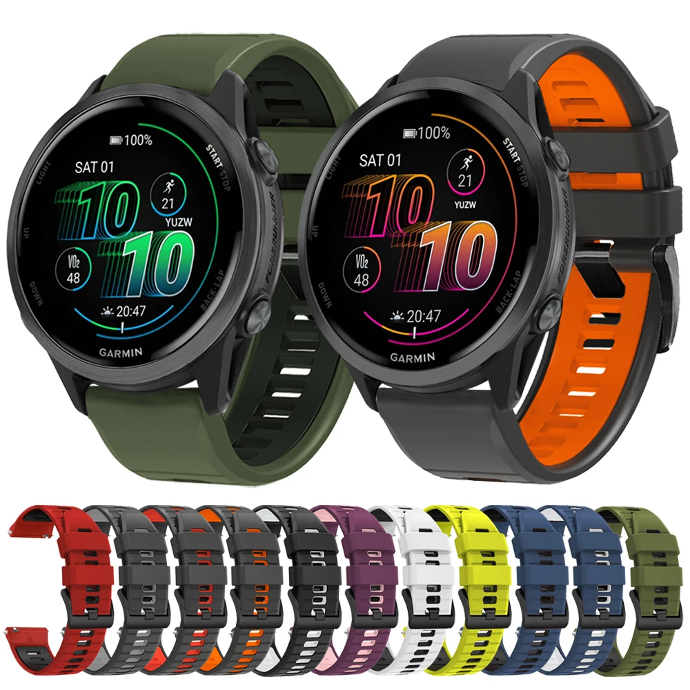 Schnellverschluss-Silikonarmband 20 22 mm für Garmin Venu 3 2 Plus Sq Comoactive 6 5 Armband Forerunner 570 265 255 Musikarmband Image