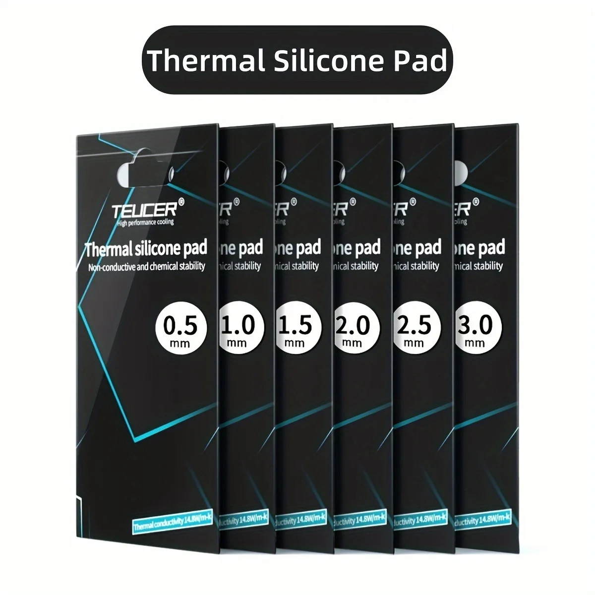 Thermo-Silikon-Pad, 14,8 W/mk, 85 x 45 mm, nicht leitend, hitzebeständig, hohe Temperaturbeständigkeit, für Laptop-Kühlkörper, GPU, CPU Image