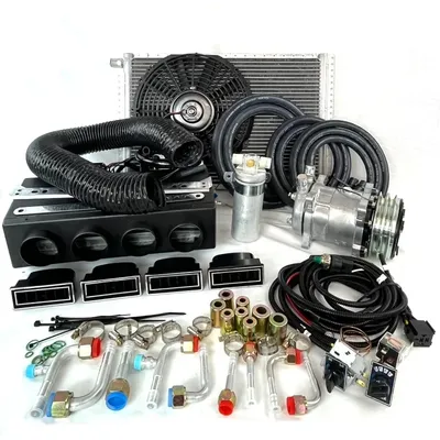 UNIVERSAL AIR CONDITIONING KIT FOR CARS, CLASSIC CARS, HOT RODS, HEAT AND COOL 404-000 RECTANGULAR LOUVERS WITH FLEX DUCT SANDEN