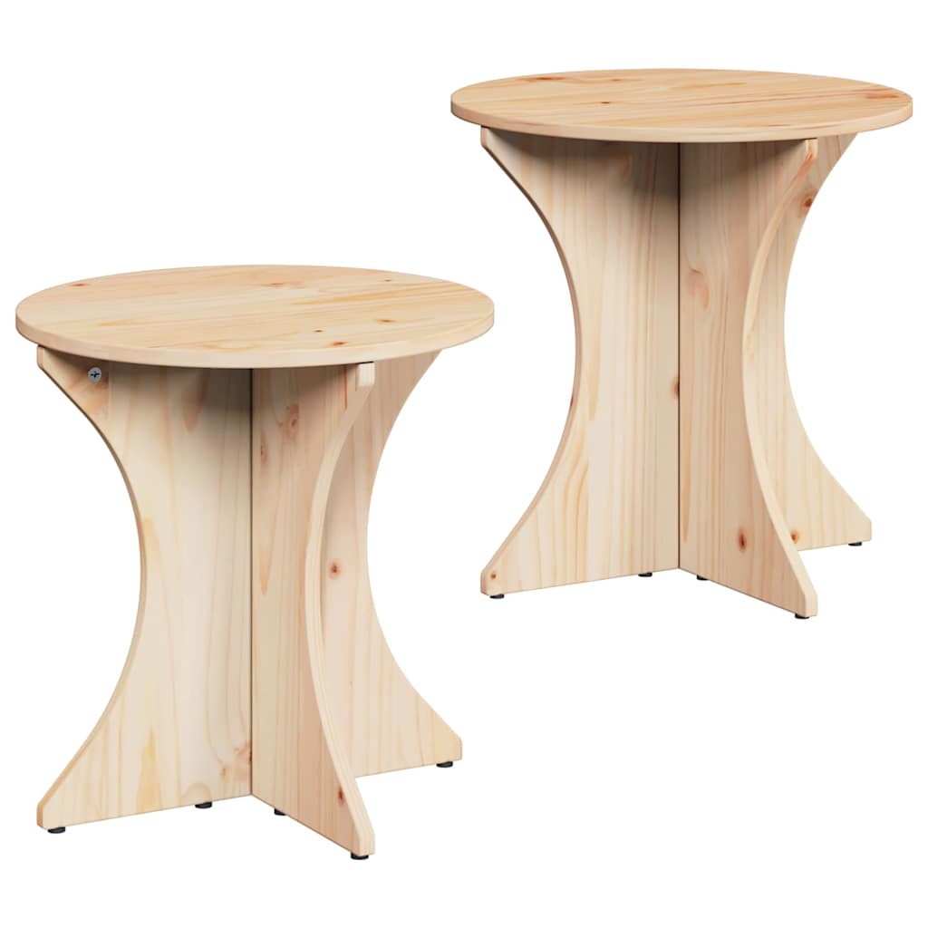vidaXL Couchtisch 2 pcs Natur Massivholz Kiefer Image
