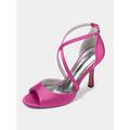 sandali con tacco a spillo con cinturino incrociato in raso bianco da donna – eleganti sandali con tacco a spillo per matrimonio e serata romantica