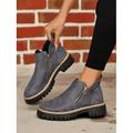 stivaletti da donna in finta pelle scamosciata grigia – chiusura con cerniera laterale, suola antiscivolo, streetwear alla moda per autunno e inverno
