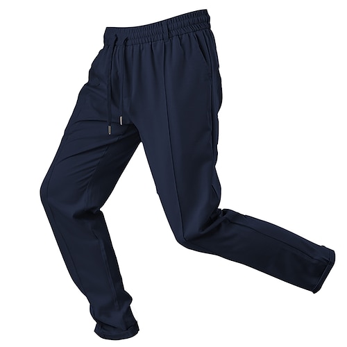 Herren Jogginghose Hose Freizeithose Faltenhose Kordelzug Elastischer Bund Gerader Schnitt Einfach Feuchtigkeitsableitend Atmungsaktiv Volle Länge Sport im Freien Lässig Täglich Mode Streetwear Image