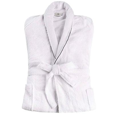 Superior Adult Unisex White Embroidered Highly Absorbent Fluffy Bathrobe