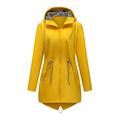 Giacca impermeabile da donna, antivento, con cappuccio, 2 tasche, cerniera, foderata, cintura regolabile, giacca casual da campeggio impermeabile