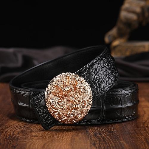 Herren Gürtel Taillengürtel Silber Gold PU-Leder Legierung Langlebig Verstellbar Drache Outdoor Täglich