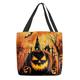 borsa tote da donna con stampa di zucca di Halloween – borsa a tracolla in poliestere di grande capacità con tasca con cerniera, borsa in stile gotico spettrale per l'uso quotidiano, lo shopping e le feste