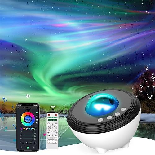 Projektor, Sternenlichtprojektor fürs Schlafzimmer mit 33 Lichtern, Aurora-Projektor mit Bluetooth 5.0-Lautsprecher, Smart-App, 8 weißen Geräuschen, Nachtlicht mit IR-Fernbedienung und Timer für
