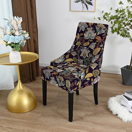 Sessel-Schonbezüge – Stretch-Polyesterbezüge mit Streifen-/Pflanzen-/geometrischem Druck Rutschfester Möbelschutz für das Wohnzimmer Esszimmerstühle Image