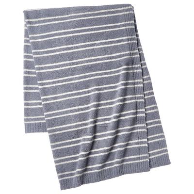 Barefoot Dreams Cozychic Doubled Stripe Blanket 45X60 - Moonbeam