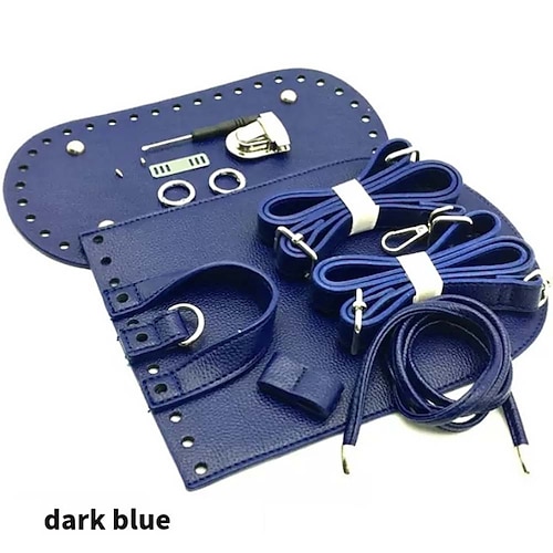 7-teiliges DIY-Webset für Lederhandwerks-Rucksack – handgefertigtes Stricktaschen-Set aus Kunstleder mit Boden und Klappe, mit Häkelnadel und Zubehör – für Erwachsene Teenager - perfekt zum Basteln Image