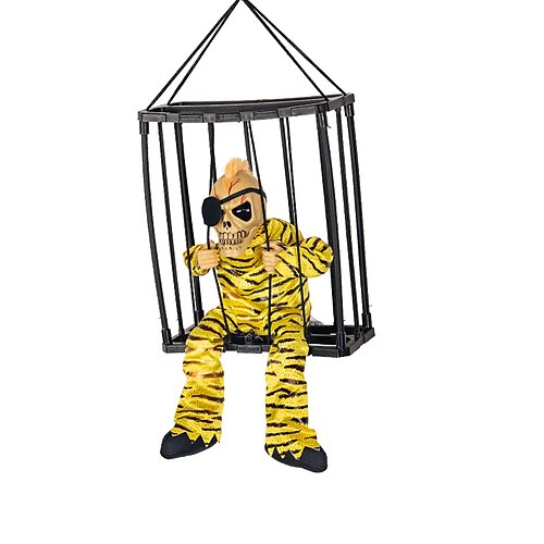 gruselige Käfig-Halloween-Puppe, Spukhaus-Requisite mit schreiender Stimme, Albtraum-Kreatur