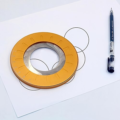 Präzises, perfekt einstellbares Präzisions-Kreiszeichenwerkzeug – duales metallisches Messlineal für Rohrdurchmesser Holzbearbeitungsdesigns, nicht elektrisch, langlebiges Messingmaterial, Image