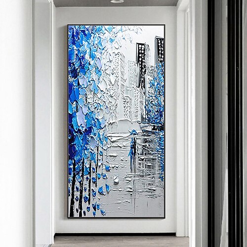 Mintura handgefertigte 3D-Ölgemälde mit strukturierter Landschaft auf Leinwand, Wandkunst, Dekoration, modernes abstraktes Bild für die Inneneinrichtung, gerolltes, rahmenloses, ungedehntes Gemälde Image