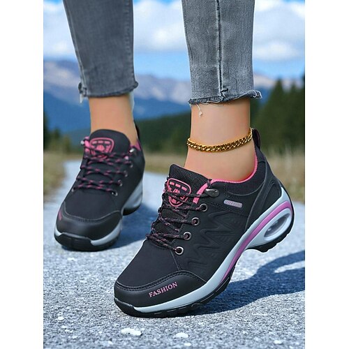 Damen-Air-Cushion-Trail-Sneaker – Outdoor-Sportschuhe zum Schnüren für Wanderungen und den Alltag Image