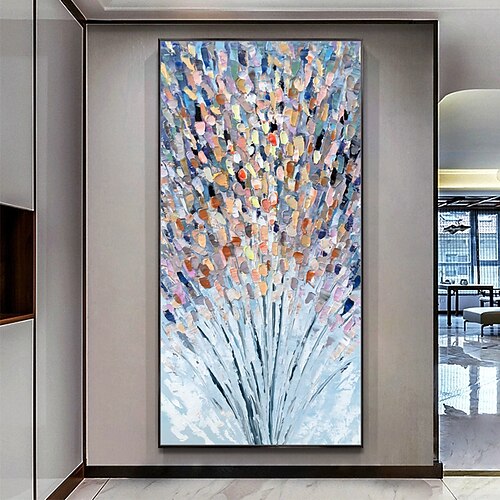 Mintura handgefertigte 3D-Blumenölgemälde auf Leinwand, Wandkunst, Dekoration, modernes abstraktes Bild für die Inneneinrichtung, gerolltes, rahmenloses, ungedehntes Gemälde Image