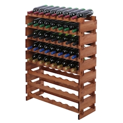 Proregal Weinregal VINOTECA FLEX PRO | HxBxT 107x84x28cm | 68 Flaschen auf 8 Ebenen | Massives Kiefernholz | Braun geölt Image