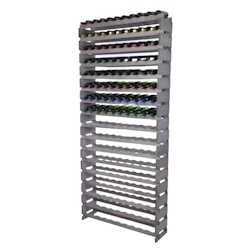 Proregal Weinregal VINOTECA FLEX PRO | HxBxT 233x103x28cm | 170 Flaschen auf 17 Ebenen | Massives Kiefernholz | Grau Image