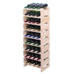 Proregal Weinregal VINOTECA FLEX PRO | HxBxT 121x46x28cm | 36 Flaschen auf 9 Ebenen | Massives Kiefernholz | Natur unbehandelt Image