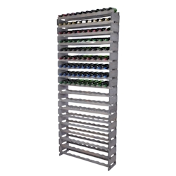 Proregal Weinregal VINOTECA FLEX PRO | HxBxT 247x103x28cm | 180 Flaschen auf 18 Ebenen | Massives Kiefernholz | Grau Image