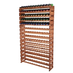 Proregal Weinregal VINOTECA FLEX PRO | HxBxT 205x123x28cm | 180 Flaschen auf 15 Ebenen | Massives Kiefernholz | Braun geölt Image