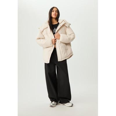 Stradivarius Oversize hooded puffer jacket Ecru XS