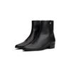 Stiefelette TOMMY HILFIGER "TH LEATHER POINTY ZIP BOOTIE", Damen, Gr. 42, schwarz, Leder, klassisch, Schuhe, Blcokabsatz, Businessschuh, Westernstiefelette in spitzer Form