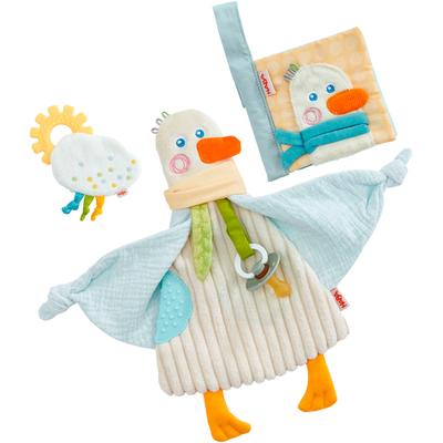 Greifspielzeug HABA "Baby-Spiel-Set Gans, 3-in-1", bunt, Greifspielzeug, Kinder, Polyester, Kunststoff