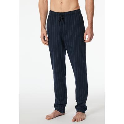 Pyjamahose SCHIESSER "Mix + Relax", Herren, Gr. 56, N-Gr, 804, blau, Single Jersey, Obermaterial: 100% Baumwolle, casual, lang, Hosen, gestreift, seitliche Taschen, Bindekordel Image