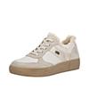 Plateausneaker REMONTE, Damen, Gr. 45, beige (weiß, hellbeige), Leder, Veloursleder, Textil, sportlich, Schuhe, Schnürschuh, Halbschuh mit wasserabweisender TEX-Membran