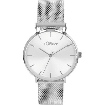 Quarzuhr S.OLIVER, silber (silberfarben), Armbanduhren, Damen, Armbanduhr, Damenuhr, analog, Edelstahlarmband Image