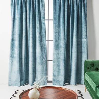 Anthropologie Accents | Anthropologie Velvet Slub Blackout Curtain | Color: Blue | Size: 50" X 96"