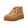 Plateaustiefelette CLARKS "Clarks Stiefelette Nubukleder", Damen, Gr. 39,5, braun (tan), Nubukleder, casual, Schuhe