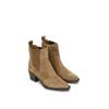 Westernstiefelette MARC O'POLO "LUNA", Damen, Gr. 37, braun (hellbraun), Veloursleder, unifarben, modisch, Schuhe, Chelseaboots, Blockabsatz, mit Reißverschluss und Elastikeinsätze