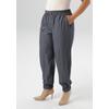 Schlupfhose ANISTON PLUS, Damen, Gr. 48, N-Gr, blau (jeansblau), Stoff, Obermaterial: 65% Polyester, 33% Viskose, 2% Elasthan, gemustert, casual, bequem lang, Hosen, mit praktischen Eingrifftaschen -NEUE KOLLEKTION