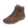 Schnürboots REMONTE, Damen, Gr. 42, braun (braun, kupferfarben), Veloursleder, Glattleder, Basic, Schuhe, Winterboots, Stiefelette, Casual Boots, wasserabweisende TEX-Membran