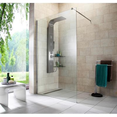 Walk-in-Dusche WELLTIME "Tropea light", grau (chromfarben), B:120cm H:190cm, Duschwände, Inklusive verstellbarem Wandarm Image