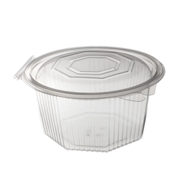 DayBays 600 Stk. Haushaltsbox PP 2000 ml 220x216x88 mm 8 Eckig Salat-Box Alpha mit anhängendem Deckel Image