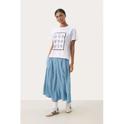 T-shirt Lockere Passform White Navy Frame Print white blue Image